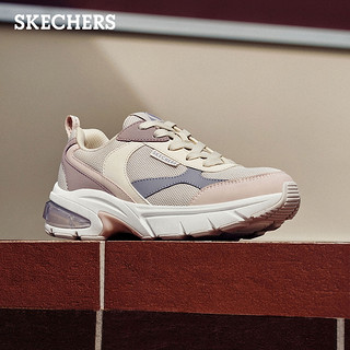 Skechers斯凯奇月影鞋2025春女复古老爹鞋厚底增高休闲运动鞋 黑色/BLK 39