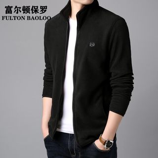 FULTON BAOLOO 富尔顿保罗2024秋冬季外套男加绒加厚保暖夹克立领摇粒绒休闲羊羔绒开衫卫衣  5XL (195) （建议180-210）