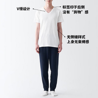 无印良品 MUJI 男式  棉冬季 V领 短袖T恤  打底衫FA199C3A