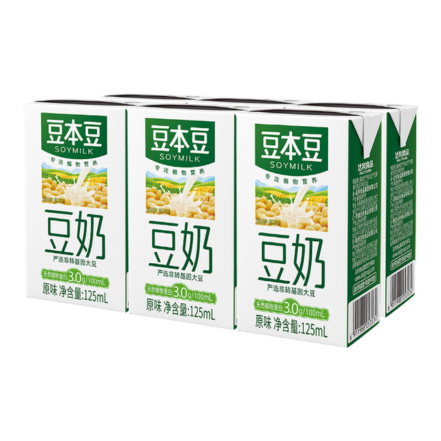 豆本豆 原味豆奶 125ml*6盒