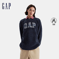 Gap 男女装秋冬款远红外发热仿羊羔绒抓绒情侣装卫衣676370