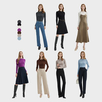 SCOFIELD【无缝一体】女100%羊毛修身简雅无缝打底针织衫毛衣 亮棕色 S 155