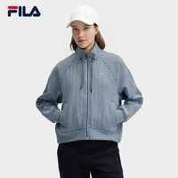 FILA杨幂同款斐乐官方女针织长袖外套25春新时尚休闲宽松格纹上衣 -BU 165/84A/