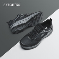 Skechers斯凯奇新款男鞋轻盈舒适缓震跑步鞋透气网面软底运动休闲鞋 35-黑色/灰色 42