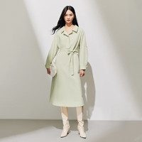 VEROMODA2023秋冬新款纯色直筒翻领长袖简约通勤中长裙连衣裙 A01