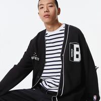 【NBA联名】春秋男士毛衣篮网队时尚个性休闲针织衫外套潮流男