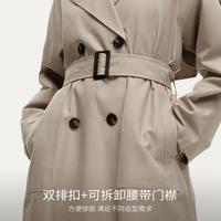 【宽松落肩款式】24早秋双排扣风挡系带宽松落肩气质通勤