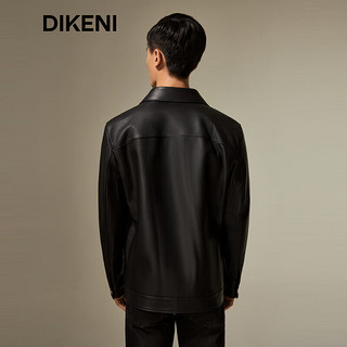 迪柯尼（DIKENI）【雷总同款】【哑光绵羊皮】秋冬男士经典1034工装皮衣发布会同款 黑色 L （50）