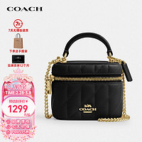 COACH 蔻驰 女包盒子包单肩斜挎包CY730黑色送女友礼物