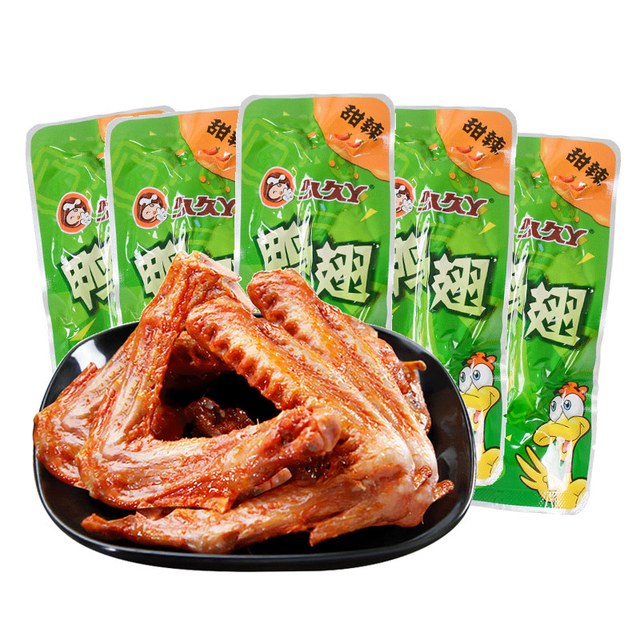 久久丫 甜辣鸭翅 500g*1袋 休闲零食