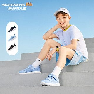 Skechers斯凯奇儿童运动鞋四季易弯折轻便鞋男女童跑步鞋405094L 【透气款】男童-浅蓝色/LTBL 37