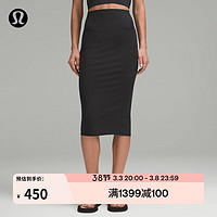 lululemon 丨Nulu™ 女士高腰修身半身裙 芯吸 LW8AH0S 黑色 L /10