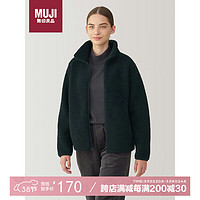 MUJI 無印良品 无印良品（MUJI）女式 长毛抓绒 夹克 女外套 深藏青色 M