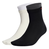 adidas两双装舒适袜子男女阿迪达斯三叶草 乳白色/黑色 M