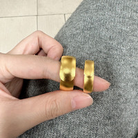 瑾惜戒指足金活口素圈磨砂情侣对戒婚嫁送老婆生日礼物 窄面活口戒指 约10g