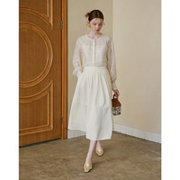 范思蓝恩东方简奢风新中式落肩长袖衬衫女秋2024通勤上衣国风圆领衬衫 月影竹林 M