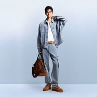杰克·琼斯（JACK&JONES）男装小众个性多口袋牛仔外套男宽松休闲潮流春秋款纯棉牛仔夹克 E41