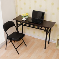墨例 折叠桌电脑桌弹簧桌子椅会议室培训桌长条桌折叠书桌学习台式桌 黑色双层-80*40**75cm