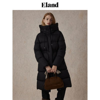 ELAND【匈牙利鸭绒&蓄热里布】衣恋羽绒服女束腰长款外套24冬新款