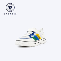 泰兰尼斯夏季3-16岁女童板鞋闪亮透气百搭中大童板鞋潮流运动鞋 白蓝 31 内长20.5cm