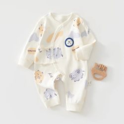 艾咪艾咪 AMI 新生儿 春秋 和尚服纯棉无骨 婴儿连体衣哈衣