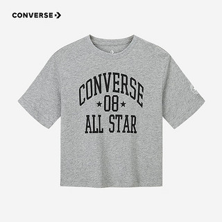 Converse【2件装】匡威儿童T恤男童短袖儿童半袖纯棉休闲圆领t恤儿童上衣 岩岭灰+白色 160 /76 【身高152-158cm】