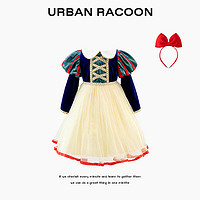 URBAN RACOON女童白雪公主裙秋冬春节小女孩生日礼服高定连衣裙