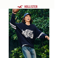 HOLLISTER25春宽松图案嵌花针织毛衣男装女装KI320-5023 海军蓝 XS (170/84A)