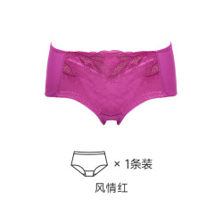 贵夫人中腰收腹提臀内裤性感棉质刺绣透气三角裤头6180