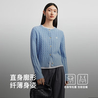 迪赛尼斯（DESIGNICE）2024冬季格雷系气质软糯开衫宽松圆领长袖彩点毛衣女 红色 L