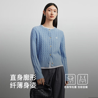 迪赛尼斯（DEIGNICE）2024冬季新款格雷系气质软糯开衫宽松圆领长袖彩点毛衣女