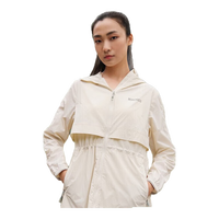 黑冰春夏城市轻户外女款连帽中长款透气防紫外线防晒衣防晒服清 米白 L