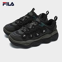 FILA 斐乐男鞋PEASE加绒豌豆鞋舒适轻便运动鞋2024冬休闲鞋 黑/夜森林绿-BM 43