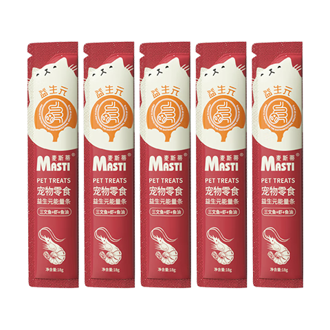 麦斯蒂 猫咪零食 三文鱼虾鱼油 猫条