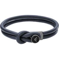EMPORIO ARMANI38抢先购Armani阿玛尼经典LOGO系列黑皮革手链潮流精