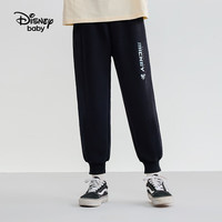 迪士尼（Disney）男女童休闲长裤2025年春季儿童中大童运动裤洋气裤子 黑 150