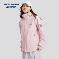 斯凯奇（Skechers）魔方系列｜男女款三合一摇粒绒防风防水冲锋衣外套 女款-灰粉色/01NX S