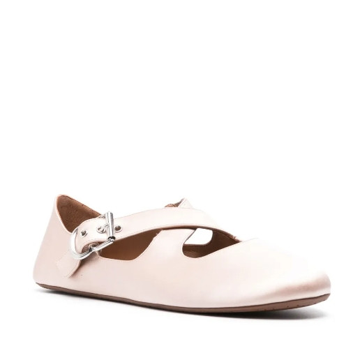 阿瑟丁·阿拉亚 ALAÏA 交叉带缎面芭蕾平底鞋 25179702