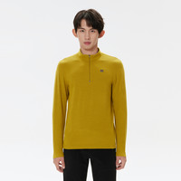 KOLON SPORT可隆男士半拉链长袖T恤透气户外休闲衣秋冬登山内搭 芥末黄MU