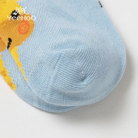 YeeHoO英氏4双装儿童袜子纯棉婴儿宝宝袜透气高弹不易变形印花防滑地板袜 混色WY2219 【四双装】 4双 M 均码 (M)