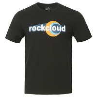 ROCKCLOUD24春夏款户外速干T恤透气防晒亲肤运动休闲时尚印花圆领半袖 曜石黑 L