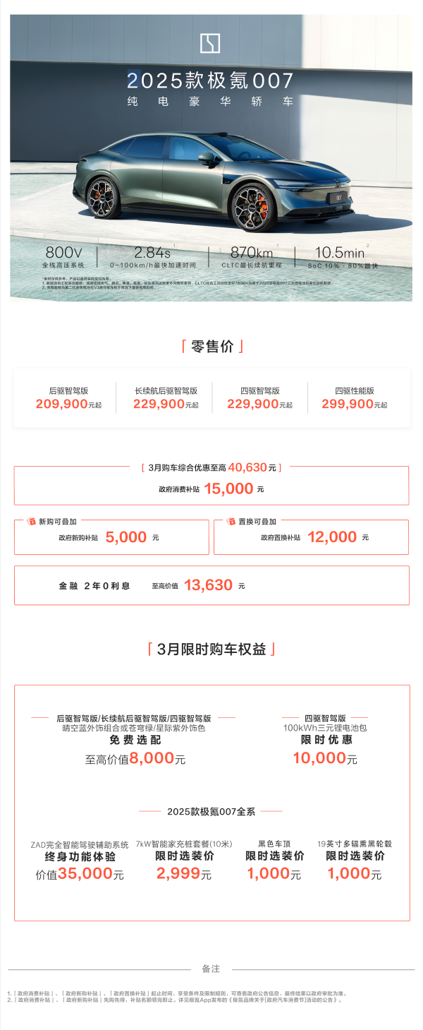极氪汽车3月限时购车权益，国家补贴一撸到底！-什么值得买