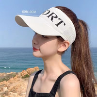 蝴蝶少女遮阳帽太阳帽鸭舌帽防晒空顶韩版白色运动出游遮脸百搭显瘦6 4件套(防晒帽+冰袖+墨镜+口罩)