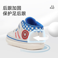 泰兰尼斯春春宝宝鞋男童格子女宝宝撞色学步鞋机能鞋 白蓝 19 内长13cm适合脚长12