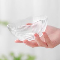 乐唯诗(LOVWISH) 玻璃碗汤碗儿童碗饭碗沙拉碗方便面碗具餐具拉面碗 花瓣碗【透明款】300ml*2