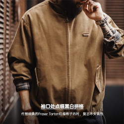 马登 工装 美式复古灯芯绒哈灵顿G9夹克男春阿美咔叽日常休闲立领外套 沙漠黄 （宽松偏大） M