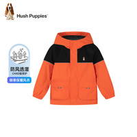 暇步士(Hush Puppies)童装儿童男童大童春秋款舒适休闲百搭外套风衣 甜橙桔F款 140