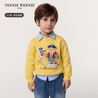 Teenie Weenie Kids小熊童装25年男女宝宝学院风圆领纯棉卫衣 深蓝色 110 cm