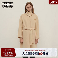 TEENIE WEENIE 小熊2024新款轻奢感双面毛呢大衣女 浅黄色170/L