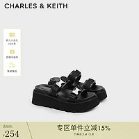 CHARLES & KEITH 女士休闲扣饰外穿勃肯厚底拖鞋 CK1-70381040